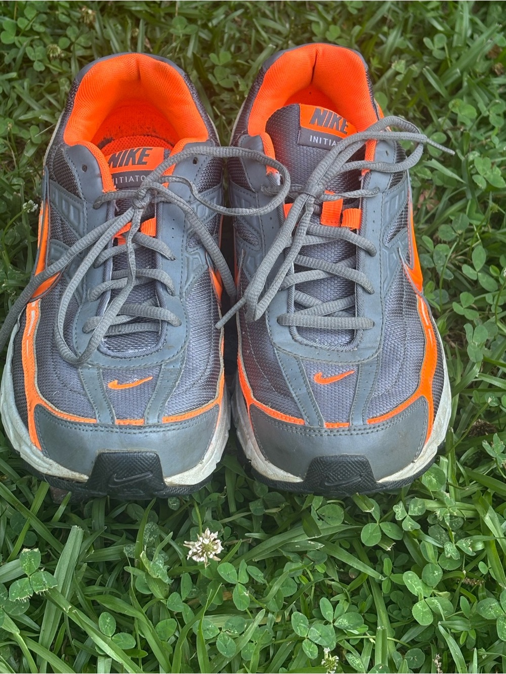 Nike Gray and Orange Athletic Sneakers